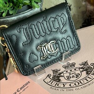 Juicy Couture Black vegan Leather Card Holder